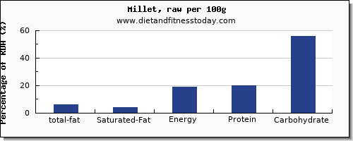 total fat and nutrition facts in fat in millet per 100g